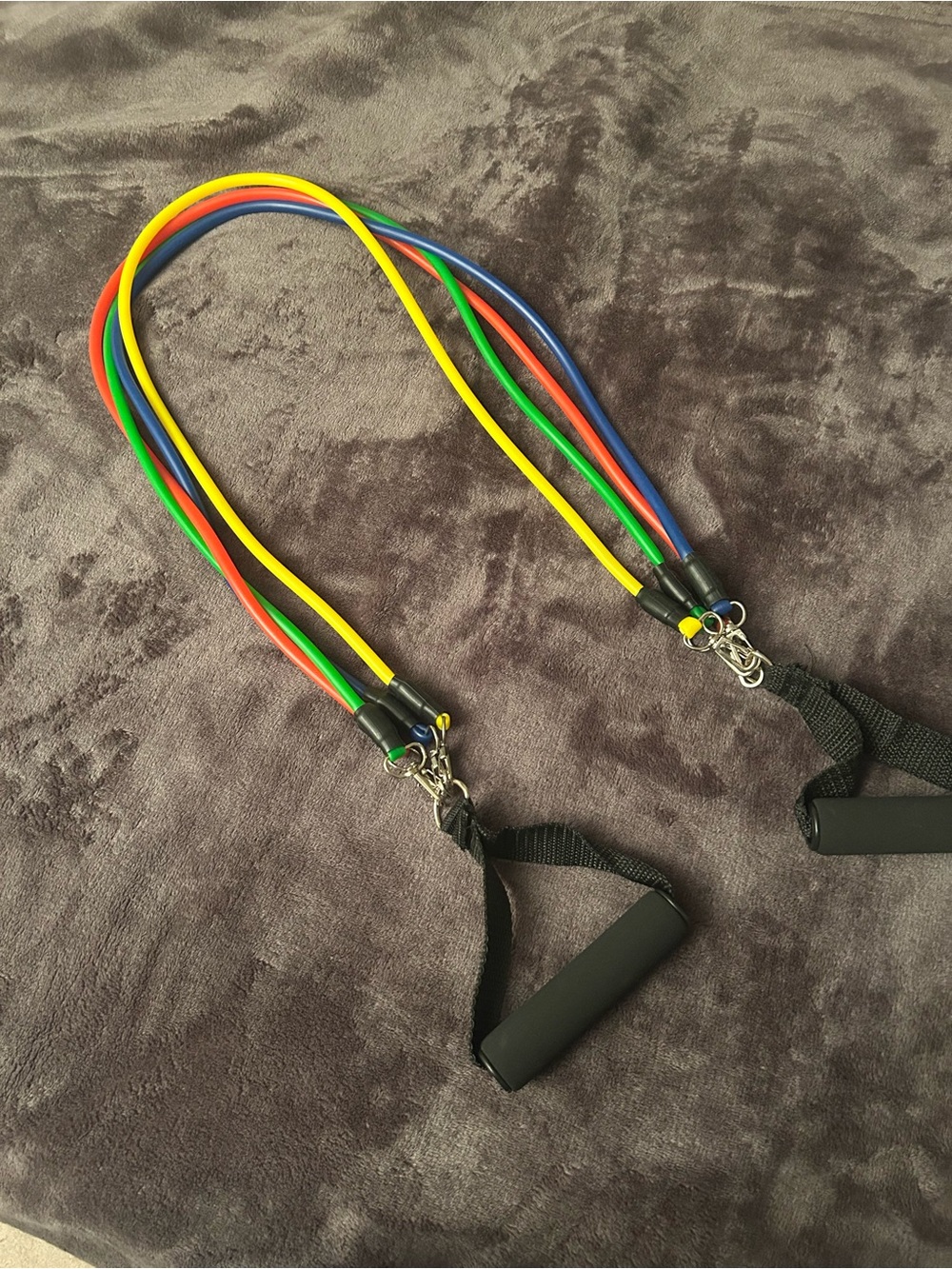 Resistance Band Set with Multicolor Tubes and Foam Handles